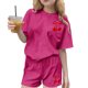 thumbnail image 1 of Vestido de Verano con Mangas Ocio de Verano de Niños Cuello Redondo Mangas Cortas Y Pantalones Cortos Conjunto de Dos Piezas Conjunto de Verano Lindo, 1 of 6