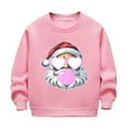 thumbnail image 2 of Toddler Boys Girl Sweatshirts Fleece Lined Crewneck Pullover Luminous Santa Claus Graphic Top Fall Winter Warm Clothes 2-12 Years, 2 of 6
