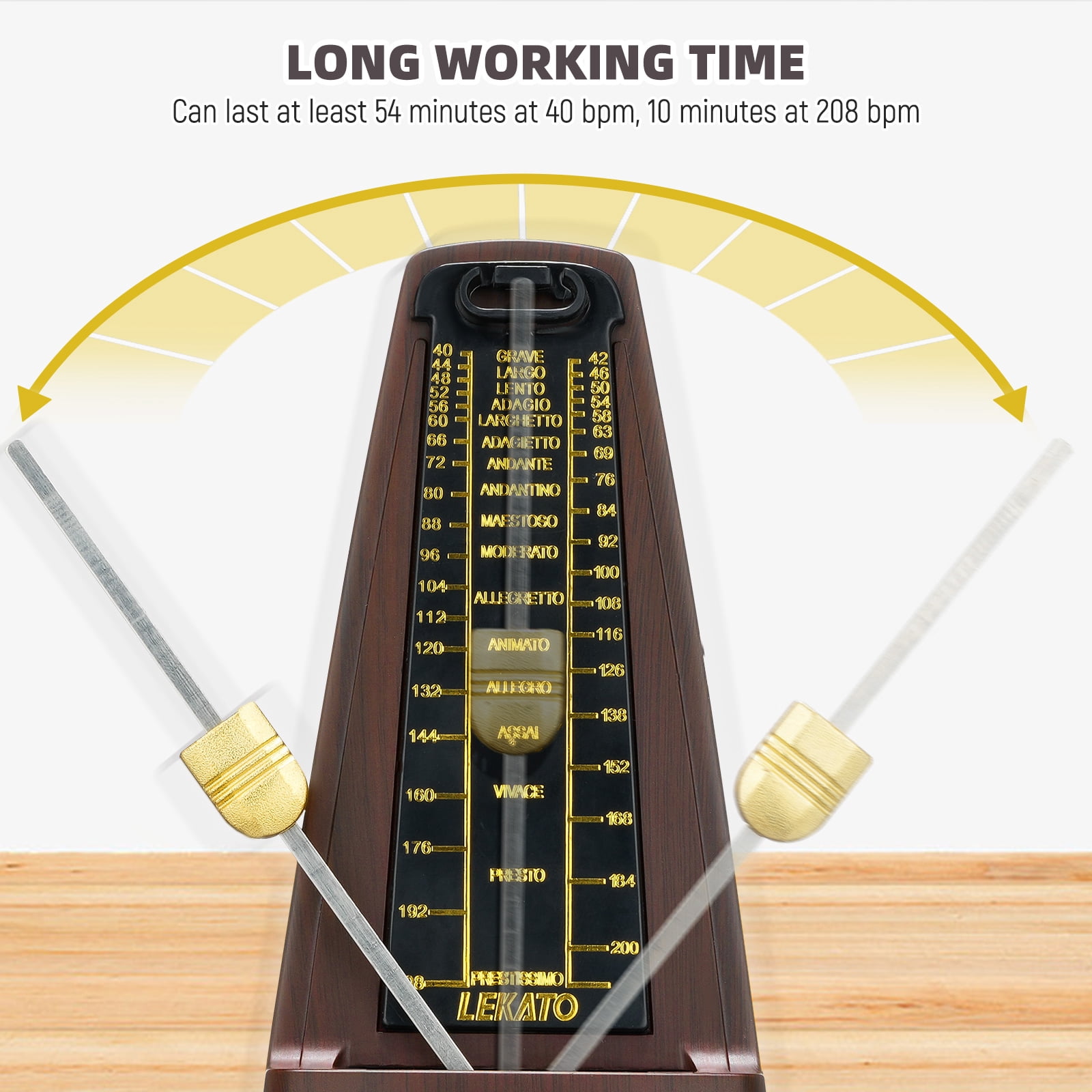 LEKATO Mechanical Metronome Universal Metronome for Piano Guitar Ukulele Violin with Loud Sound Accurate Track Beat Tempo for Beginner