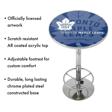 Toronto Maple Leafs NHL Watermark Chrome Pub Table - Blue, White