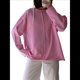 thumbnail image 1 of Camisetas de Larga Extragrandes para Mujer, Camisetas Básicas de Cuello Redondo, Tops de Otoño, Ropa Informal de Entrenamiento Y2K. Rosa L, 1 of 10