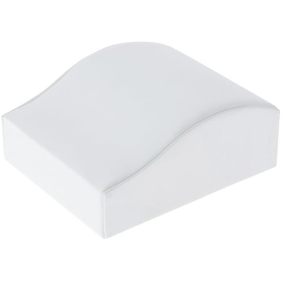 Plymor White Faux Leather Bracelet Ramp Display Stand, 5.125" W x 6.125" D x 2.5" H