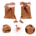 thumbnail image 2 of GOOHOCHY 1 par de guantes de medio dedo de piel de conejo cálidos, guantes sin dedos, manoplas para invierno, 2 of 7
