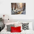 thumbnail image 5 of COMIO  Canvas Print Wall Art Winter Snow River Forest Nature Wilderness Illustrations Fine Art Decorative Landscape Colorful for Living Room, Bedroom, Office, 5 of 5
