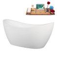 thumbnail image 3 of 67" Streamline B-436-180-WH Soaking Freestanding Tub and Tray With Internal Drain in Glossy White, 3 of 10