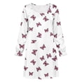 thumbnail image 6 of JOANKDMI Girls Butterfly Pattern Nightgowns Long Sleeve Sleepwear Soft Nightshirt Comfy Casual Lounge Dress Ruffled Cuff Sleep Shirt Pj Nightwear Slumber Party Kids, 6 of 8