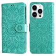 thumbnail image 1 of Funda tipo cartera GANGXUN para iPhone 15 Pro Max , diseño girasol, cuero PU, soporte, cierre magnético, tarjetero, 1 of 5
