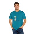 thumbnail image 4 of Graphic Heartbeat UFO Fan OVNI Extraterrestrial Women Men Novelty UFO Husband Heartbeats Dad Mom OVNI Cute Unisex Garment-Dyed T-shirt, 4 of 4