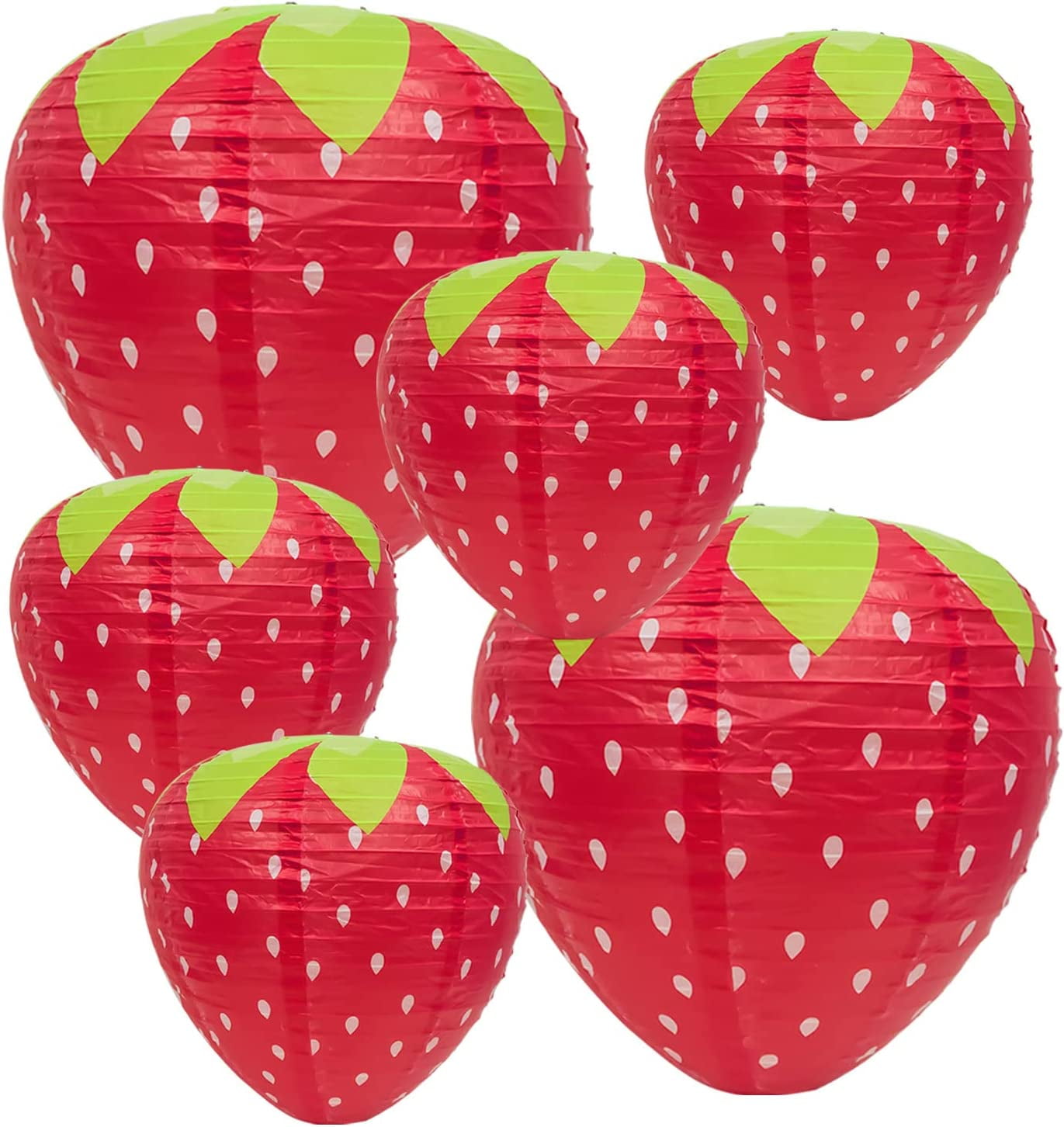 Strawberry Paper Lanterns Birthday Party Decor Hanging 3D Ornament Backdrop  