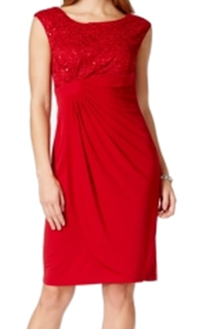 connected apparel faux wrap dress