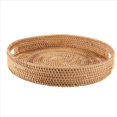 thumbnail image 1 of Bandeja de Servicio Redonda de RatáN Bandejas Otomanas Tejidas Decorativas con Asas para Mesa de Centro Natural (Grande), 1 of 9