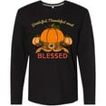 thumbnail image 3 of Inktastic Thankful Grateful and Blessed Pumpkins and Sunflower Long Sleeve T-Shirt, 3 of 5