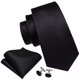 thumbnail image 3 of Conjunto de Corbata Barry.Wang de Seda con Pañuelo y Gemelos para Hombre, 3 of 6