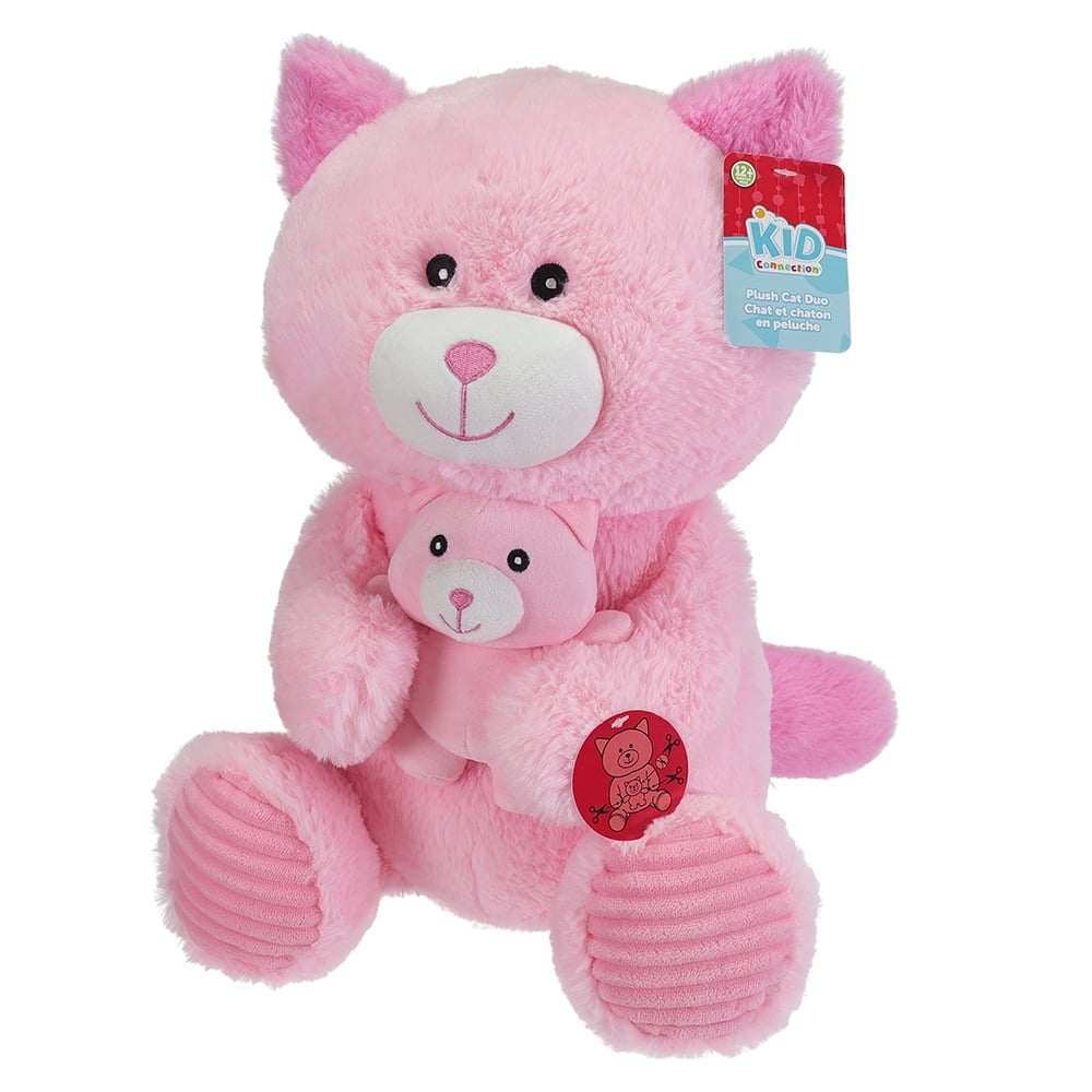 Kid Connection soft animal mama with baby 14''H Cat