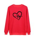 thumbnail image 4 of Besolor Womens Fall Spring Sweatshirt Heart Printed Crewneck Long Sleeve Tops Casual Loose Plus Size Pullover Blouse, 4 of 4