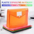 Plastic Expanding File Folder, Fit Letter/A4 Size, Orange, 1 Pack ...