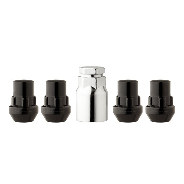 Black Wheel Locks 12x1.5 Closed End Bulge Acorn 19mm & 13/16" Locking