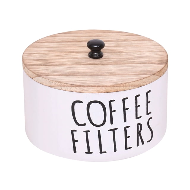 Toystoory Dispensador de filtros multiusos con tapa, contenedor de madera con estilo rústico, etc. (No incluye caja de filtros). Almacenamiento y organización del hogar blanco