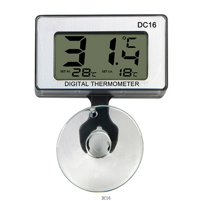 Aquarium Thermometer, Lcd Digital Electronic Thermometer With Suction Cup  Water Thermograph For Fish Tank Terrarium Marine Reptile Habitat Measuring  T