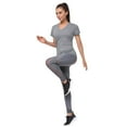 thumbnail image 3 of Women V Neck Short Sleeve Moisture Wicking Shirts Sport Activewear Top, 3 of 9