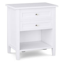 Warm Shaker Solid Wood 24 inch Wide Transitional Nightstand in White