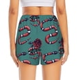 thumbnail image 4 of Uemuo Snake And Rose Pattern Women's Athletic Shorts High Waisted Running Shorts with Liner Pockets Gym Elastic Workout Shorts-X-Large, 4 of 9