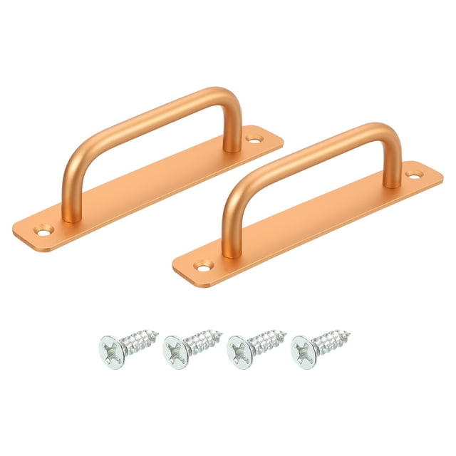 Unique Bargains 2Pack Barn Door Handles, 128mm / 5 Inch Hole Center Sliding Gate Door Pull Handle for Wardrobe Closet (Gold)
