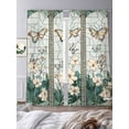 thumbnail image 3 of Spring Sheer Curtains 96 Inch Length 2 Panels Set for Living Room/Bedroom, Butterfly Summer Botanical Flower Semi Curtain Sheers Drapes Rod Pocket Curtains Window Treatment Set 52''x96''x2, 3 of 7