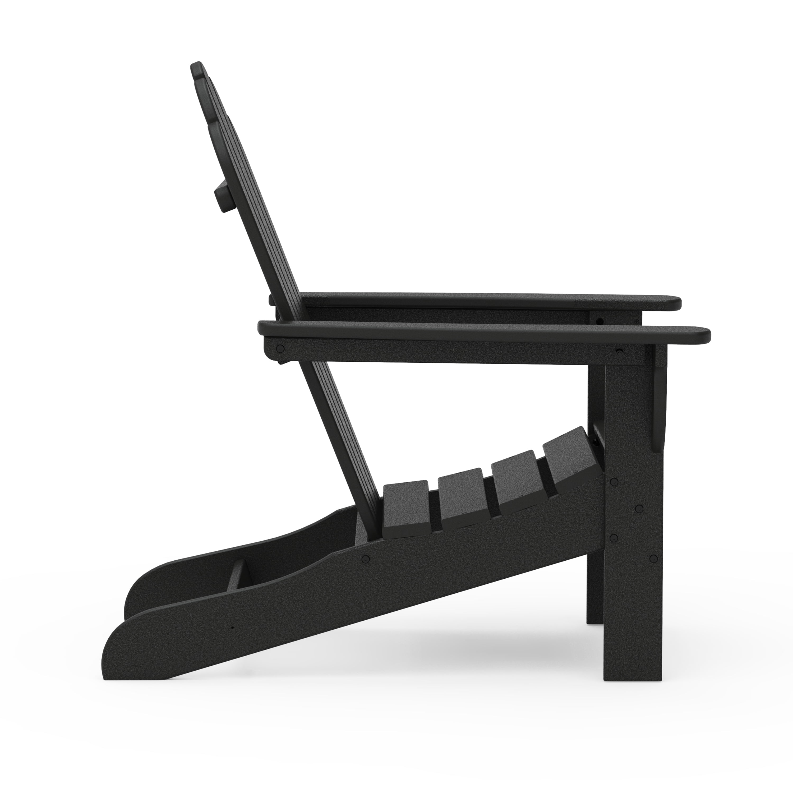 Better Homes & Gardens by POLYWOOD Southlake Outdoor Flowerback Adirondack Chair, All-Weather HDPE, Patio Seat, Black