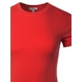 thumbnail image 4 of A2Y Women's Junior Fit Basic Solid Cotton Short Sleeve Crew Neck T Shirt Tee Tops Dark Red L, 4 of 5