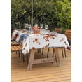 thumbnail image 2 of Outdoor Tablecloth with Umbrella Hole and Zipper, Orange Blue Fall Pumpkins Rectangle Table Cloth 60x120 Inch Waterproof Tablecloth, Floral Botanical Thanksgiving Picnic Table Cover for Patio Camping, 2 of 7