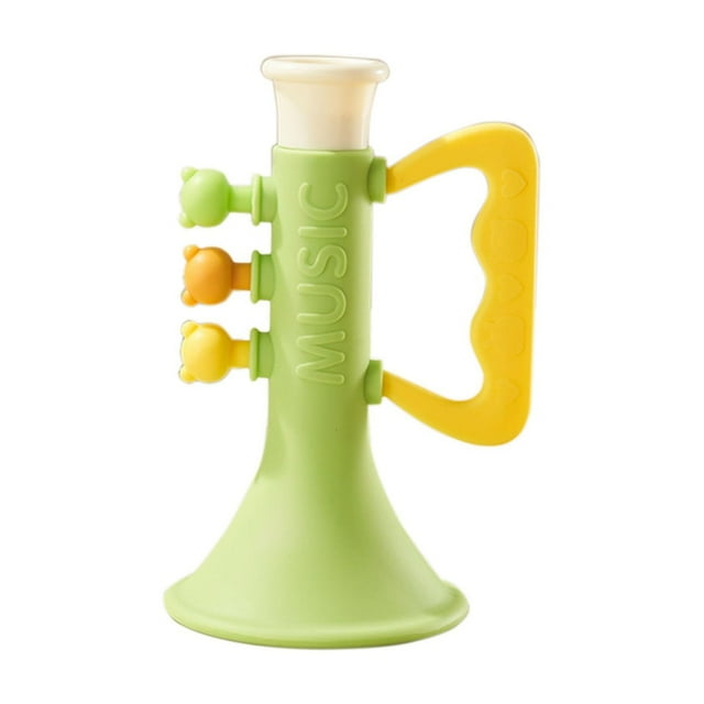 Green Kids Trumpet Shaped Musical Toy, Sensory Learning And Auditory Development, Soft And Easy To Use