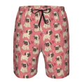 thumbnail image 3 of Adobk Cute French Bulldog Print Men's Swim Trunks Hawaiian Bathing Suit Swimsuits Beach Shorts with Pockets-, 3 of 6