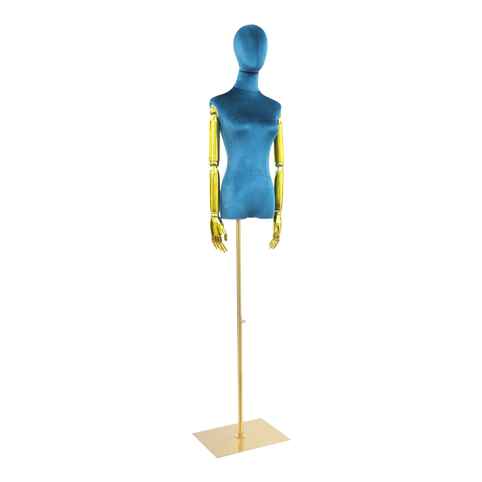 Dress Form Female Mannequin with Adjustable Arms and Square Base
