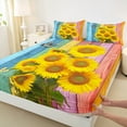thumbnail image 3 of Manfei Yellow Sunflower Bed Sheets Set King Size,Colorful Old Barn Door Bedding Sets King Size,Rustic Farmhouse Cabin Bed Sheets King For Girls,,Microfiber Room Decoration,4-Piece, 3 of 7