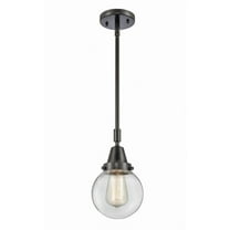 447-1S-BK-G202-6 Innovations Lighting Beacon - 1 Light Stem Hung Mini Pendant-10.63 Inch Tall and 6 Inch Wide-Matte Black Finish-Clear Glass Color