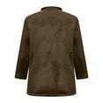 thumbnail image 5 of ABATAB Velvet Pullover Tops for Women Long Sleeve Warm Shirts with Button Loose Fit Fall Winter Thermal Casual Work Dressy Blouses(XX-Large,Brown), 5 of 6