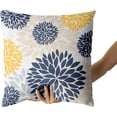 thumbnail image 5 of Yellow and Blue Throw Pillows Covers 20x20 Set of 2, Gray Navy Dahlia Flower Pillow Cushion Cases, Floral Decor Throw Pillows Cover Gifts for Bed Couch Sofa Living Room, 5 of 6