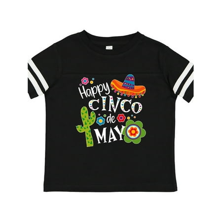 

Inktastic Happy Cinco de Mayo- Sombrero Cactus Flowers Gift Toddler Boy or Toddler Girl T-Shirt