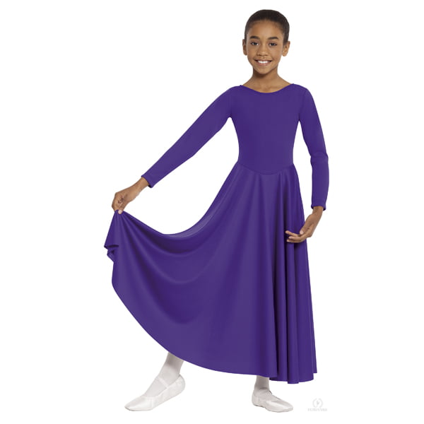 Girls Kids Praise Dress Liturgical Dance Long Skirt Ballet Dancewear Praisewear 