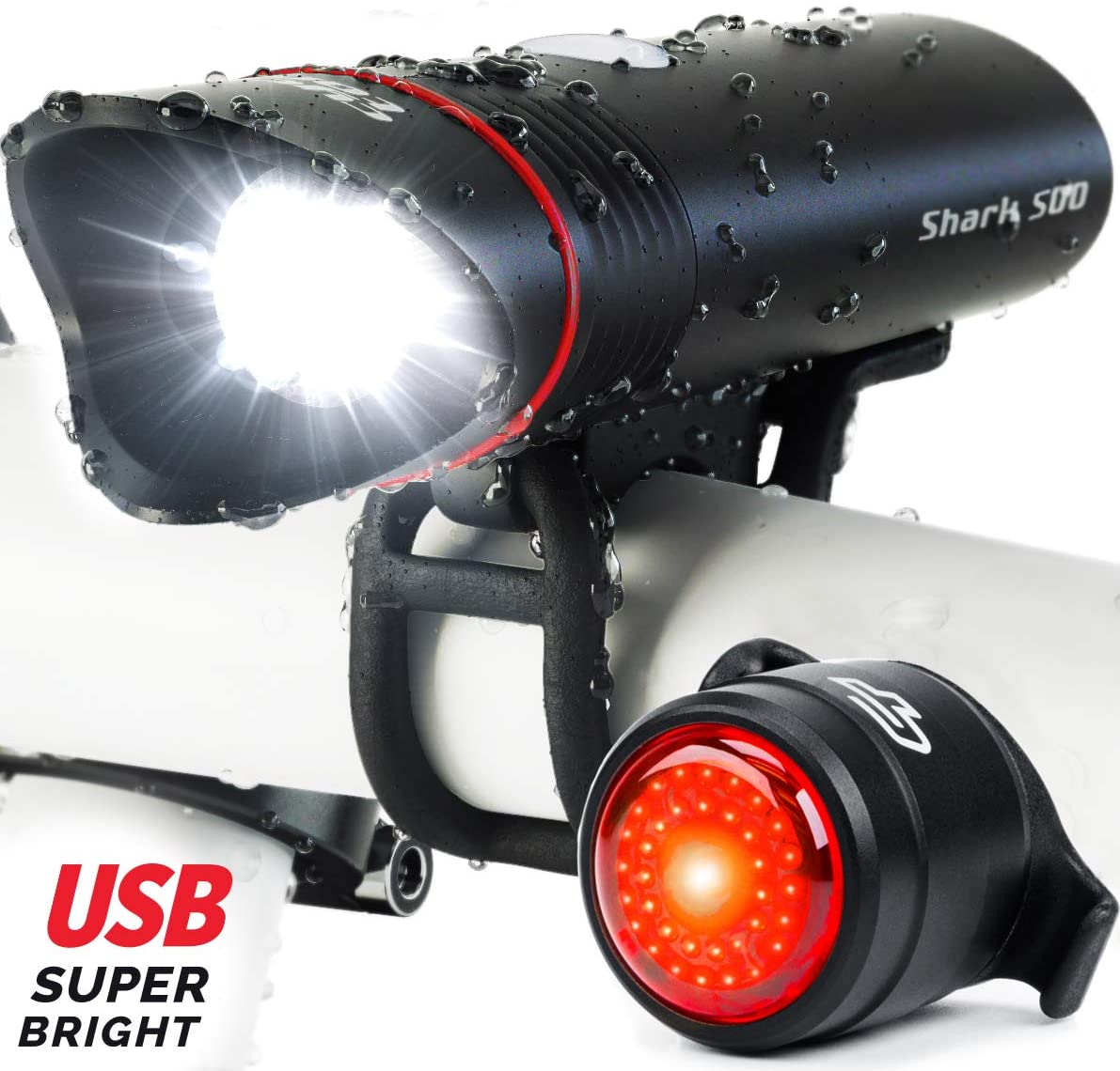 usb rechargeable bike light set