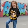 thumbnail image 3 of Xixirimido Sloth Sunflower Black Pattern Girls' Hoodies Sweatshirts Half Zipper Pullover Crop Tops with Pocket for Teen Girls Long Sleeve Sweater Size 5-6, 3 of 7