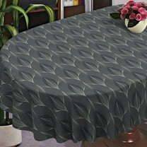 Geometrical Oval Tablecloth Farmhouse 54"x72" Waterproof Table Cloth Washable Fabric Table Cover for Indoor/Outdoor Home Kitchen Dinner Decor