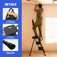 thumbnail image 6 of Jocauto 3 Step Ladder with Handrails, 500 Lbs Capacity, Folding Step Stool Ladder with Attachable Tool Bag, Black, 6 of 9