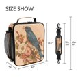 thumbnail image 5 of Insulated Square Lunch Bag with Side Mesh Pocket Fashion Lunch Box Reusable Lunch Tote 10.5" x9.5" x3.5" Bluebird on Elegant Branch, 5 of 6