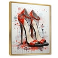 thumbnail image 2 of Designart "Black And Red High Heels Euphony I" Fashion Floater Framed Wall Art Print, 2 of 7