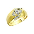 thumbnail image 3 of RYLOS Mens Rings Yellow Gold Plated Silver Ring 6X4MM Oval Shape Gemstone & Diamond Ring White Topaz April Birthstone Rings For Men Men's Rings, Silver Rings Size 8, 3 of 7
