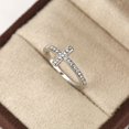 thumbnail image 1 of Elegant Glitter Cross Ring with Zircon Decor - Perfect Engagement, Anniversary, and Birthday Gift for Women, 1 of 4
