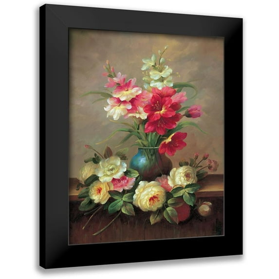 Yves, Jacques 19x24 Black Modern Framed Museum Art Print Titled - Classic Bouquet III