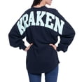thumbnail image 2 of Women's Fanatics Navy Seattle Kraken Lace Up Long Sleeve Spirit Top, 2 of 2